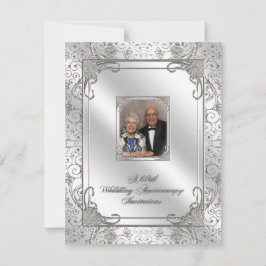 60º Cartão de Convite Fotográfico de Aniversário d