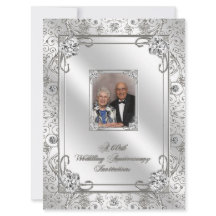 60º Cartão de Convite Fotográfico de Aniversário d