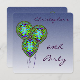 60º Convite Balão Azul