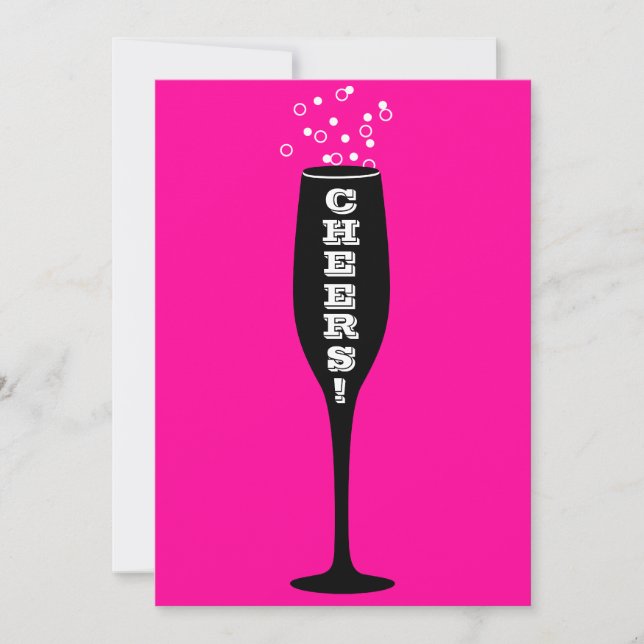 60º Convite de Aniversário - Brinde de champanhe! (Frente)