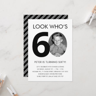 60º Convite de Aniversário com Foto