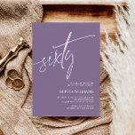 60º Convite de Aniversário do Minimalista Dusty Pu<br><div class="desc">*** Insira o H013 na pesquisa da loja para encontrar todos os itens correspondentes *** Ou visite nossa Coleção Minimalista Dusty Purple. *** Este design de alta qualidade é fácil de personalizar para combinar as cores do casamento, estilos e temas. Para mais personalização, clique no link "Editar usando a Ferramenta...</div>