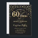 60º Convite de aniversário - Dourado Preto<br><div class="desc">60º Convite de aniversário. Design elegante com ouro brilhante falso e preto. Saúde para 60 anos! Envie-me uma mensagem se precisar de mais personalização.</div>