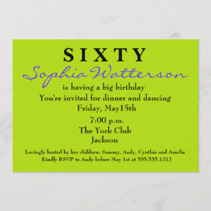60º Convite de Aniversário para Surpresa