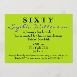 60º Convite de Aniversário para Surpresa
