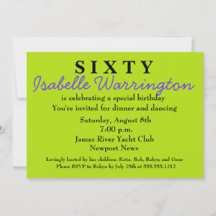 60º Convite de Aniversário para Surpresa