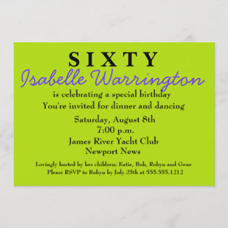 60º Convite de Aniversário para Surpresa