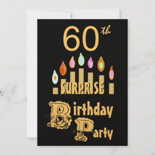 60º Convite de aniversário SURPRESA - DOURADO