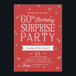 60º Convite de festas de Surpresa de Confetti Glit<br><div class="desc">Este Convite de festas chic e na moda 60º Aniversário Surpresa apresenta um elegante tema de confete de brilho rosa de ouro falso com tipografia moderna. Personalizar a cor de fundo para corresponder à cor do tema do evento. Para um convite ainda mais memorável, selecione uma forma recortada, um papel...</div>