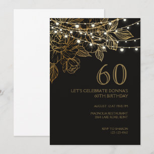 60º convite elegante de luxo festa de aniversário