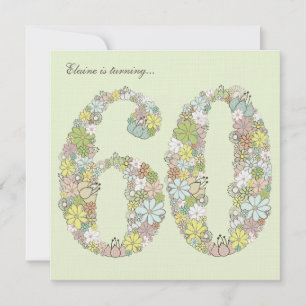 60º Convite Personalizado para Blooms Verdes da F