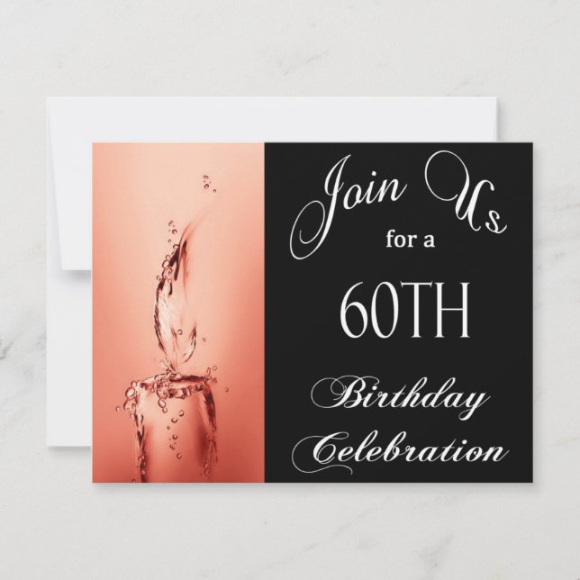 60º Convite Personalizado para Festas de aniversár (Frente)