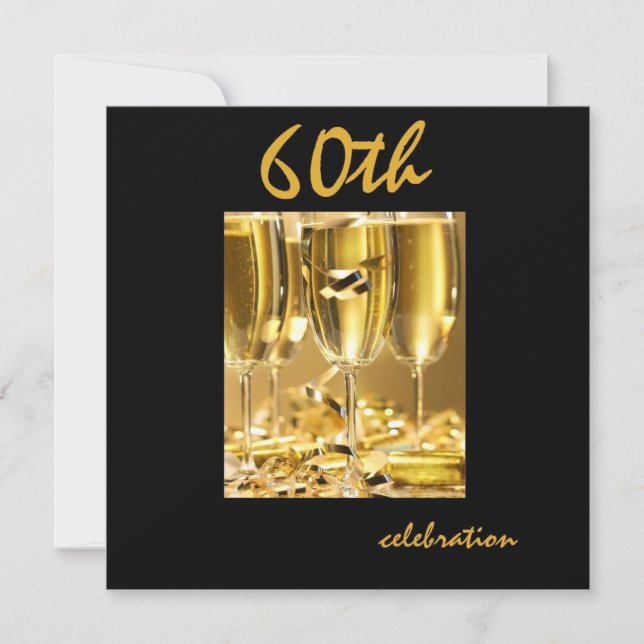 60º Convite Personalizado para Festas de aniversár (Frente)