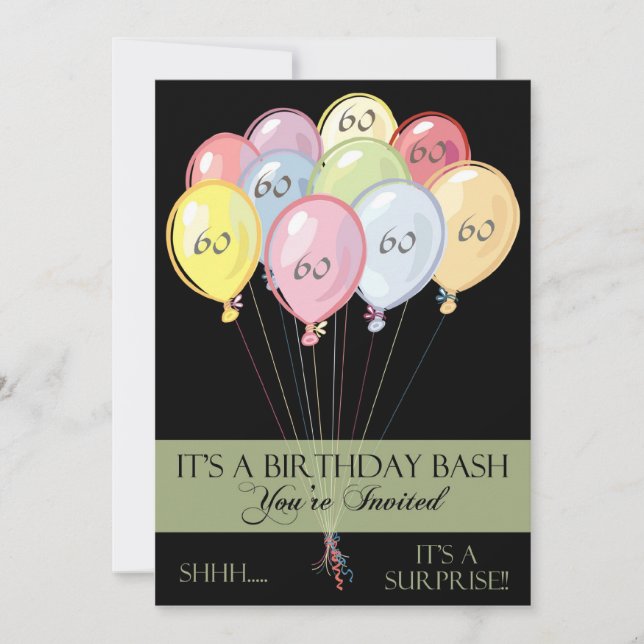 60º Convites de aniversário surpresa (Frente)
