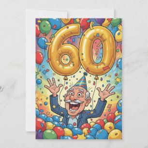 60º Vovô Engraçado no Cartão de Aniversário Chá Ba
