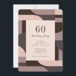 60.º Aniversário - Arches Retro Convite<br><div class="desc">Design retroativo e sofisticado com um padrão de 60 anos com arcos e formas.</div>