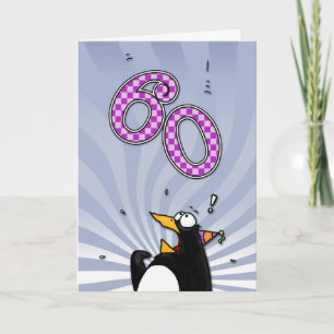 60.º aniversário - Cartão surpresa para pinguins