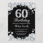 60.º Aniversário Convite Chalkboard Silver Diamond<br><div class="desc">60º Convite de Aniversário. Fundo do Quadro do Diamante do Silver Rhinestone. Convidado Elegante Birthday Bash. Preto & Branco. Aniversário Adulto. Mulheres Aniversário. Homens Aniversário. Para mais personalização,  clique no botão "Personalizar" e use nossa ferramenta de design para modificar este modelo.</div>