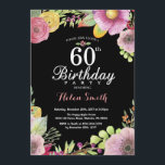 60.º Aniversário Convite para Mulheres<br><div class="desc">60º Aniversário do 60º Convite para Mulheres. Fundo do quadro negro,  branco,  cor de água. 13 16th 18th 21rua 40th 50th 60th 70 90 100th. Qualquer Idade.
Para mais personalização,  clique no botão "Personalizar" e use a ferramenta design para modificar este modelo.</div>