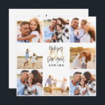 60.º aniversário, preto e ouro modernos<br><div class="desc">60º aniversário,  convite para colagens de fotos em preto e ouro. Design de texto de script moderno. Parte de uma coleção.</div>