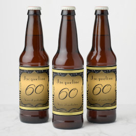 60.º Aniversário Rótulo do Frasco de Cerveja Doura