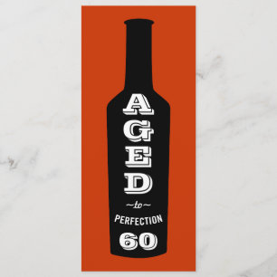 60.º Convite de aniversário envelhecido até à perf