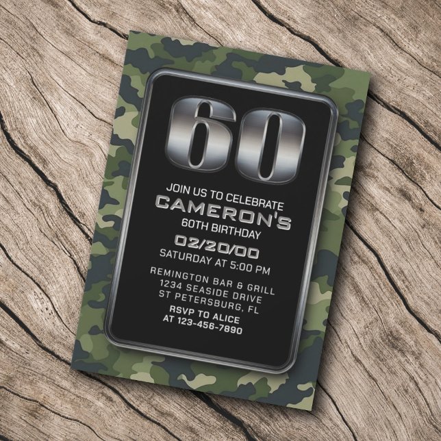60.º Convite de Aniversário para a Caça de Camo (Criador carregado)