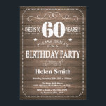 60.º Convite para Aniversário da Rússia<br><div class="desc">60º Convite de Aniversário Russo. Tipografia Branca. Fundo Da Madeira Rústica. Aniversário Adulto. Homens ou Mulheres Aniversário. Meninos Meninos ou Meninas Meninas Meninas Adolescentes Convidam. 13 15 16º 18º 20 21rua 30 40º 50º 60º 80 de 70 100º. Qualquer Idade. Para mais personalização, clique no botão "Personalizar" e use a...</div>