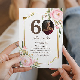 60.a Festa de aniversário e convites florais