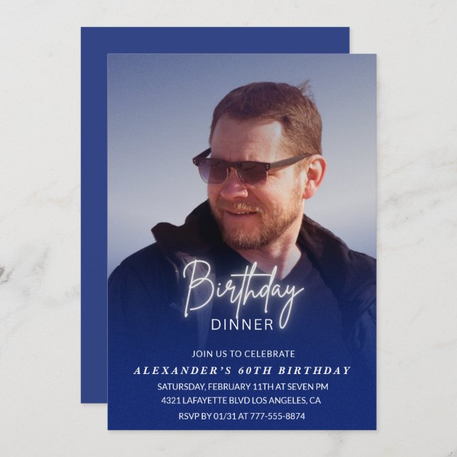 60 anos de convite Janto de aniversário (Frente/Verso)