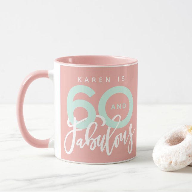 60 anos e caneca de aniversário fabulosa (Com Donut)