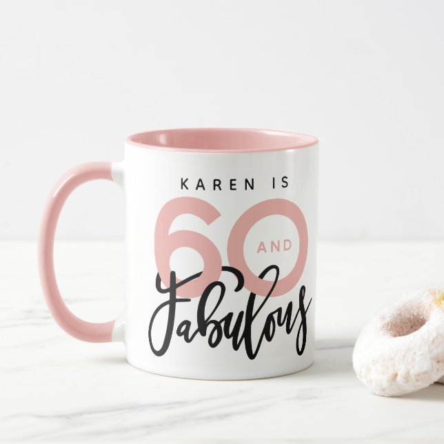 60 anos e caneca de aniversário fabulosa (Com Donut)