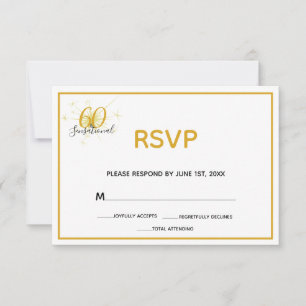 60 e 60ª placa RSVP de Aniversário SENSACIONAL