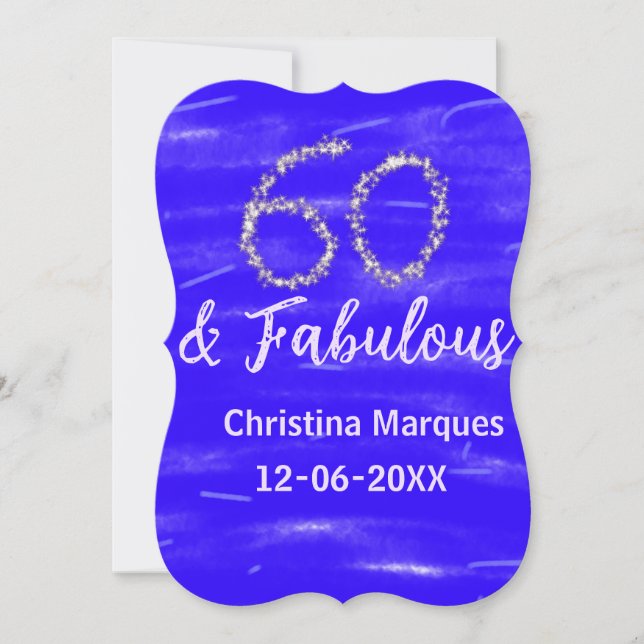 60 e fabuloso aniversário data de adição de prata  (Frente)