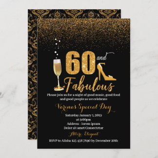 60 e o convite para o aniversário Fabuloso para as