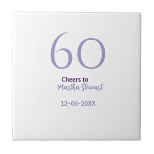 60 & fabuloso aniversário roxo nome data estilo