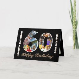 60.o aniversário significa Cartão com fotos 60 ano