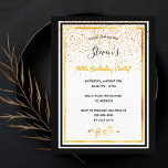 60.o convite a ouro branco festa de aniversário<br><div class="desc">Um cartão de convite bolsa mensageifesta de aniversario elegante para 60º aniversário para homens e mulheres. Modelos para suas informações. Molduras de ouro pretas e falsas e chuva de confete de ouro. Fundo branco elegante,  letras pretas e ouros. O nome é escrito com um moderno estilo escrito à mão.</div>