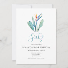 60.o Convite de Aniversário para Flores Tropicais