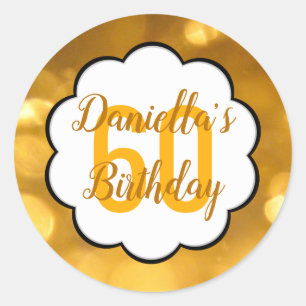60 - O ouro numera etiquetas do aniversário