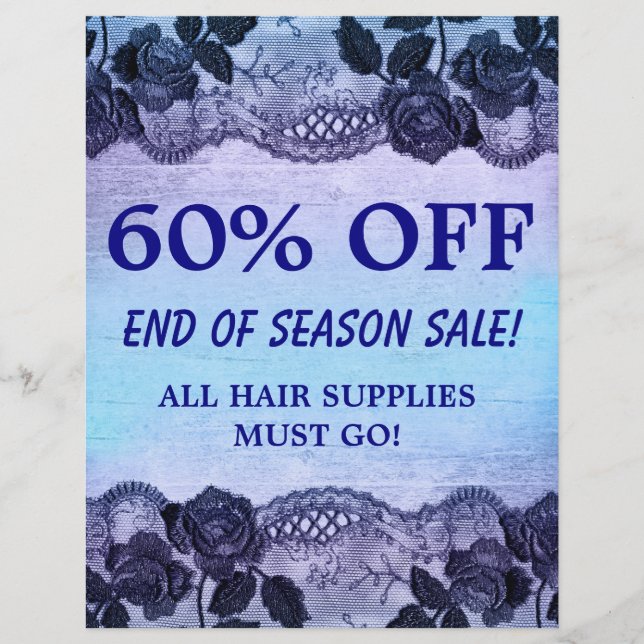 60 OFF Sale Flyer HAIR SALON DiVine Hydrangea (Frente)