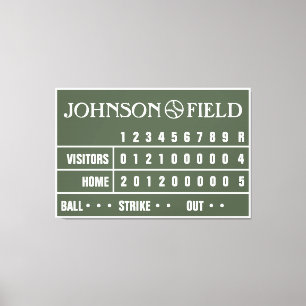 60" x 40" canvas do placar do basebol