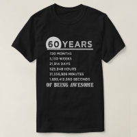 60th Camisa do aniversário 60 anos de presentes