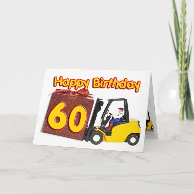 60th cartão de aniversário com um caminhão de (Frente)