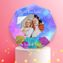 60th Diamond Wedding Anniversary Floral Keepsake
