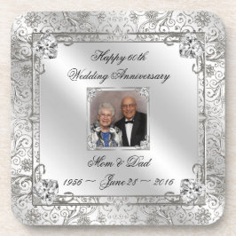 60th porta copos elegante da foto do aniversário