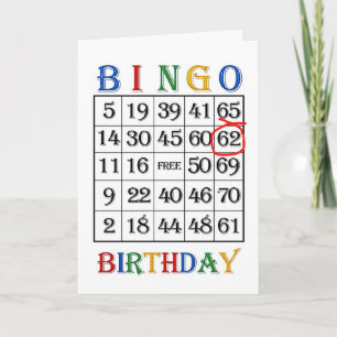 62º Cartão Bingo de Aniversário