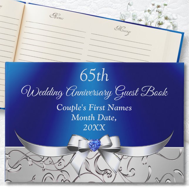 65º Livro de Convidados do Aniversário de Casament (65th wedding anniversary ideas for parents. Personalized, 65th wedding anniversary party supplies.)