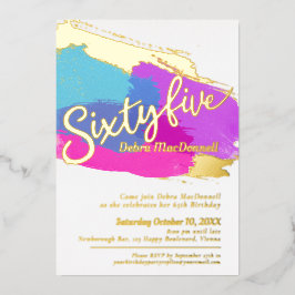 65.ª Festa de aniversário dourada fotografia brilh