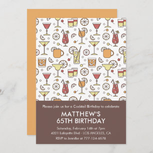 65.º aniversário convite Cocktail Na moda Padrão